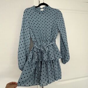 ASOS mini dress blue polkadot